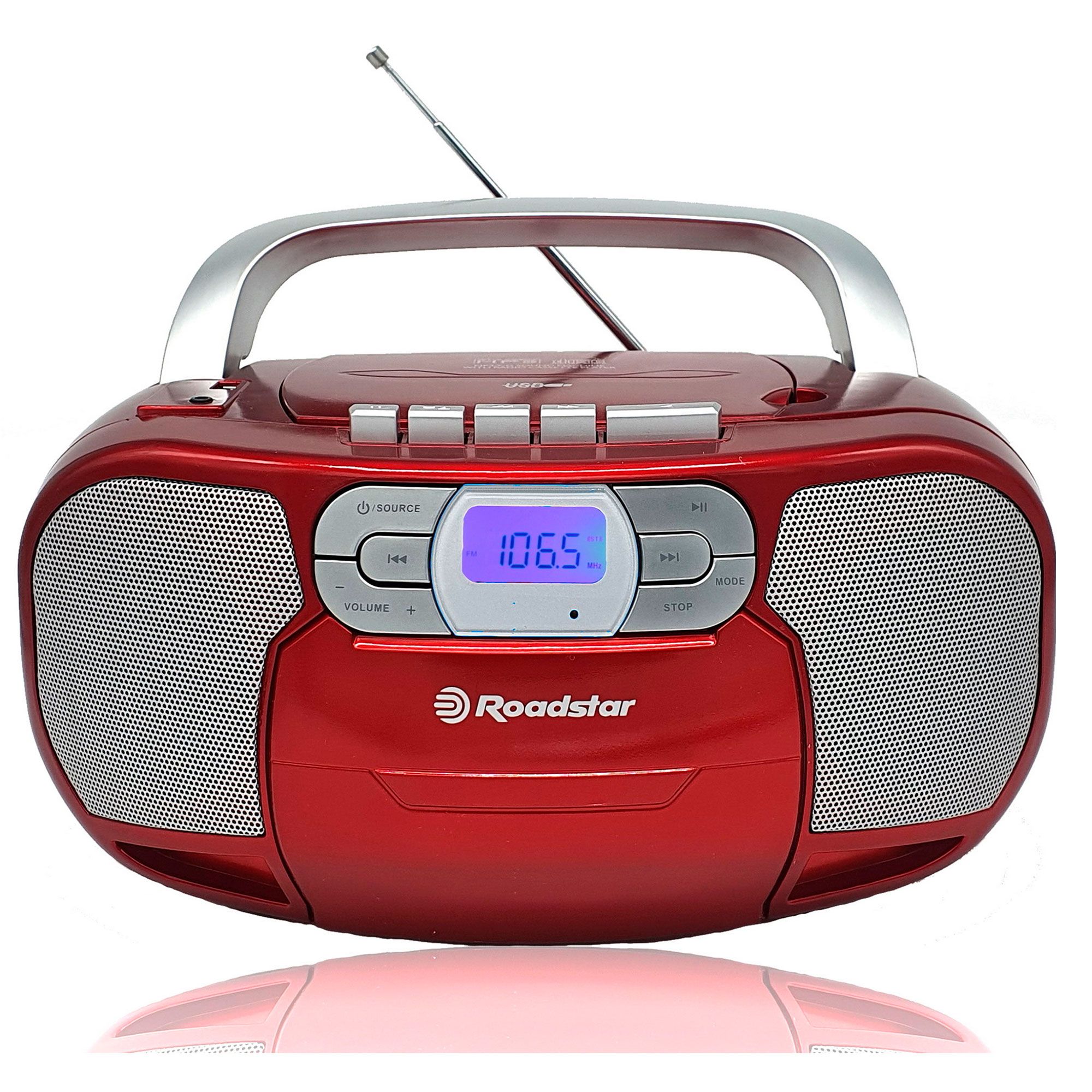 Radio cassete digital FM con reproductor de CD, Roadstar RCR-4635UMPRD