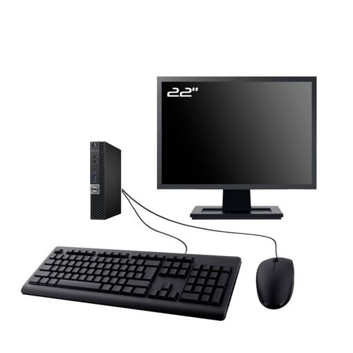 PC de sobremesa Dell Optiplex 7050 Micro - Pantalla de 22', Intel i3-6100T, 8 GB de RAM, 240 GB SSD, Windows 11