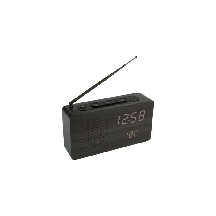 Fisura Black Alarm Clock with Radio