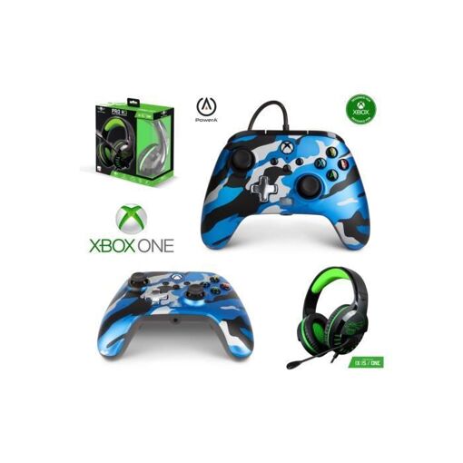 Controlador Spirit of Gamer Xbox One/S/X/PC Edición Metal Camo + Auricular de Juego PRO H3 Verde