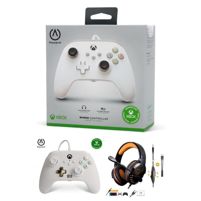 POWER A Xbox One S/X/PC White Mist Edition Special + Pro H3 Orange Gaming Controller