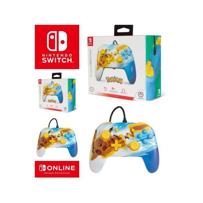 Controlador con cable Nintendo Switch Pokémon Pikachu Oficial con carga y cable USB desmontable