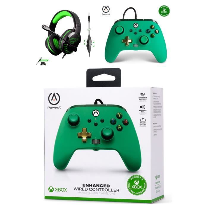 SPIRIT OF GAMER Official Green Edition Controller - Xbox One S/X/PC - Stereo 2.0 Headset