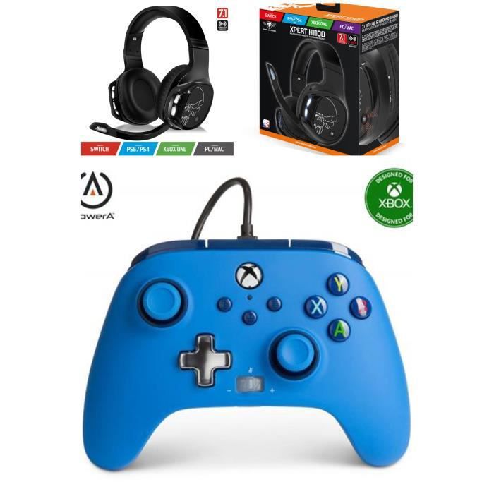 POWER A Xbox One S/X-PC Official Controller + Gamer PRO H3 Spirit of Gamer Wireless 7.1 Headset (Xbox, PC, Switch, PS5) Blue Edition