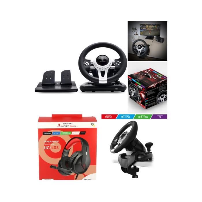 Volant et pédales de jeu Vidéo Race Pro Wheel 2 de Spirit of Gamer