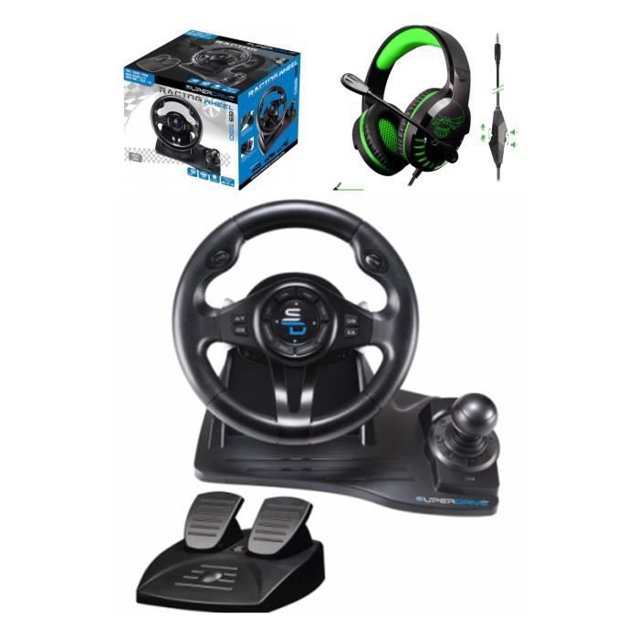 Subsonic Race Pro GE 550 Gaming Steering Wheel with Pedals for Xbox Series XS/One, PS3, PS4, PC