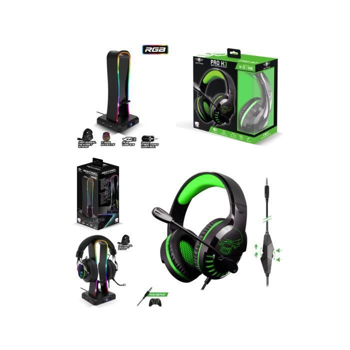 Auriculares para juegos Spirit of Gamer Pro H3 RGB con conexión USB - Xbox One, Series X/S, PC - Estéreo