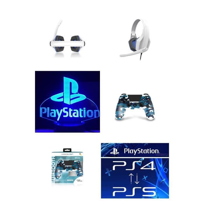 Under Control PS4 Bluetooth Controller - Camouflage Blue + Gamer Headset White