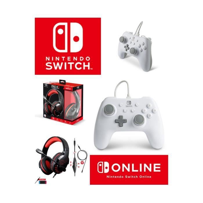 Auricular de juego Spirit of Gamer SWITCH edición oficial + Mandos filares Nintendo SWITCH blancos