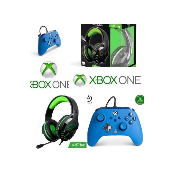 Set de Controlador y Auricular para Juegos Spirit of Gamer Xbox One/S/X/PC Edición Especial Azul