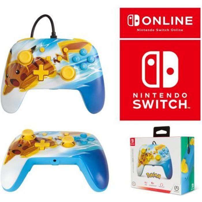Controlador cableado oficial Nintendo Switch Pokémon Pikachu CARGA de POWER A
