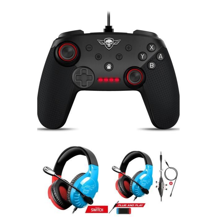 Spirit of Gamer Nintendo Switch Filled Controller PRO GAMING + SWITCH PRO-SH3 Headset RED & BLUE EDITION