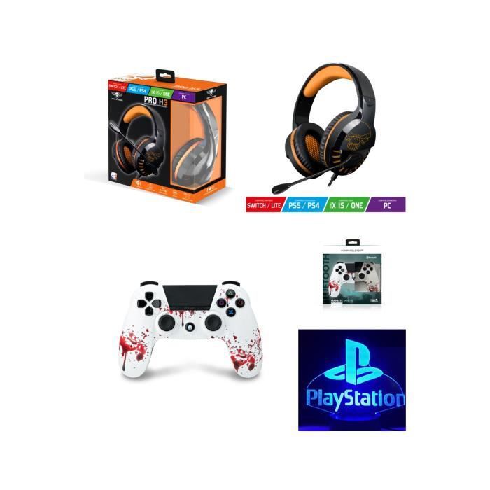 Paquete de Maneta PS4 Pro H3 - Espíritu del Jugador - Controlador Bluetooth y Auricular de Juego