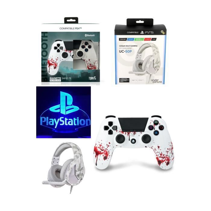 Under Control PS4 Zombie Bluetooth Controller + Gamer PRO-UC50 Headset for PS4/PS5