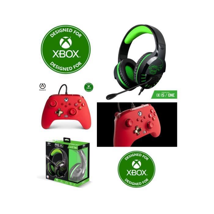 Controlador oficial Spirit of Gamer para Xbox One/S/X/PC y auricular de juego H3 PRO verde