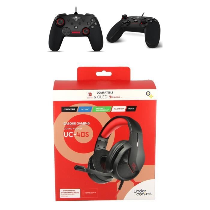 Spirit of Gamer Wired Gaming Controller for Nintendo Switch PRO + UC40S Switch Edition Headset