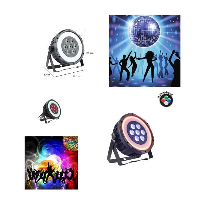 Power PAR Slim 7x10W Quad Ring Light