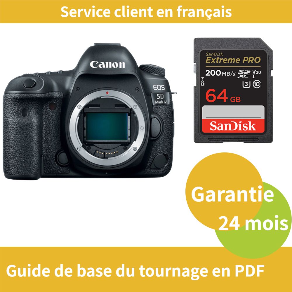 Canon EOS 5D Mark IV Body + SanDisk 64GB Extreme Pro SDXC Card UHS-I U3 V30 4K 200MBs