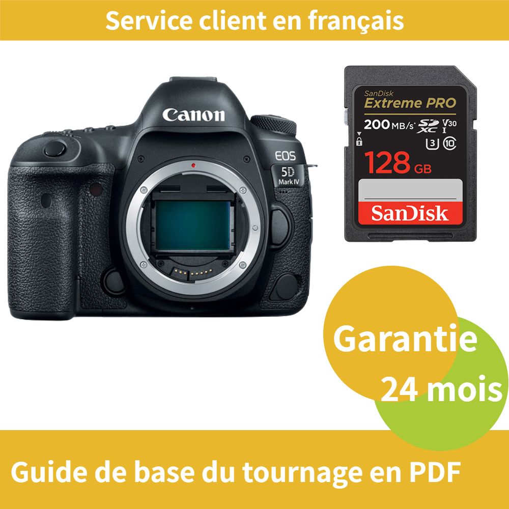 Canon EOS 5D Mark IV Camera + SanDisk 128GB Extreme PRO SDXC Card (Up to 200 Mbps)