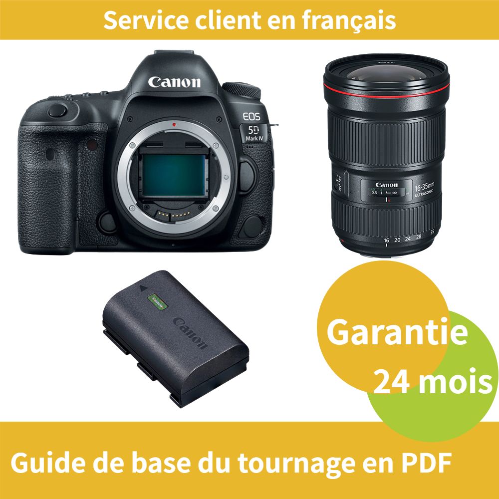 Canon EOS 5D Mark IV Camera + Canon EF 16-35mm f/2.8 L III USM Lens + Official Canon LP-E6NH Battery