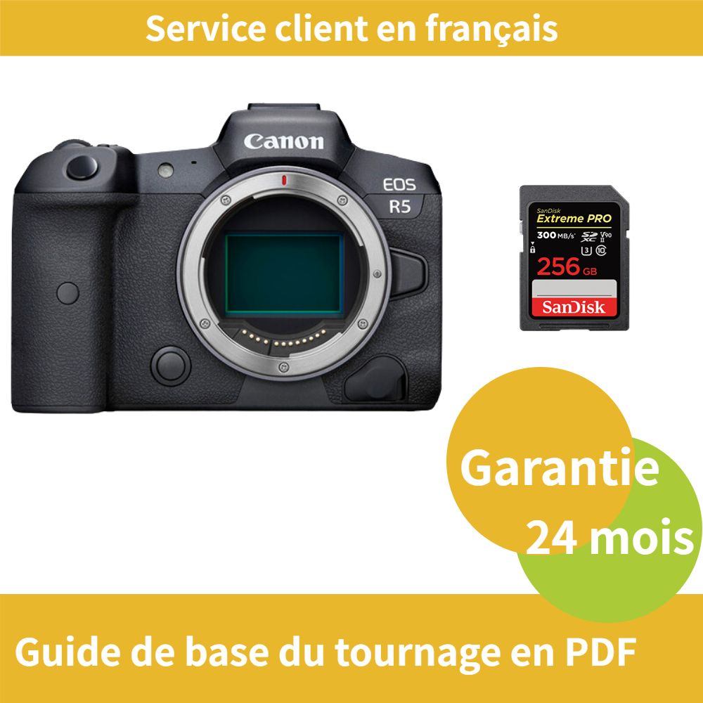 Canon EOS R5 Camera + SanDisk 256GB Extreme PRO SDXC UHS-II Card