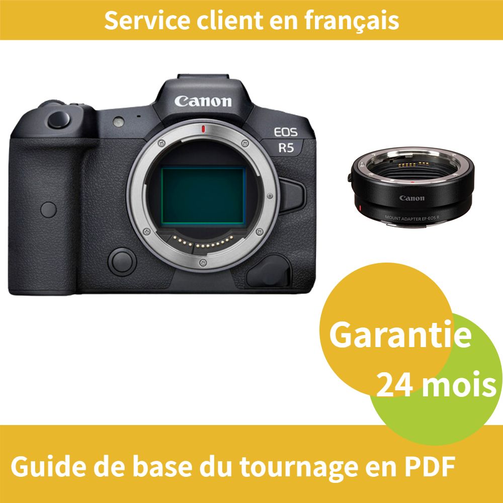 Canon EOS R5 Camera + Canon EF-EOS R Mount Adapter Converter