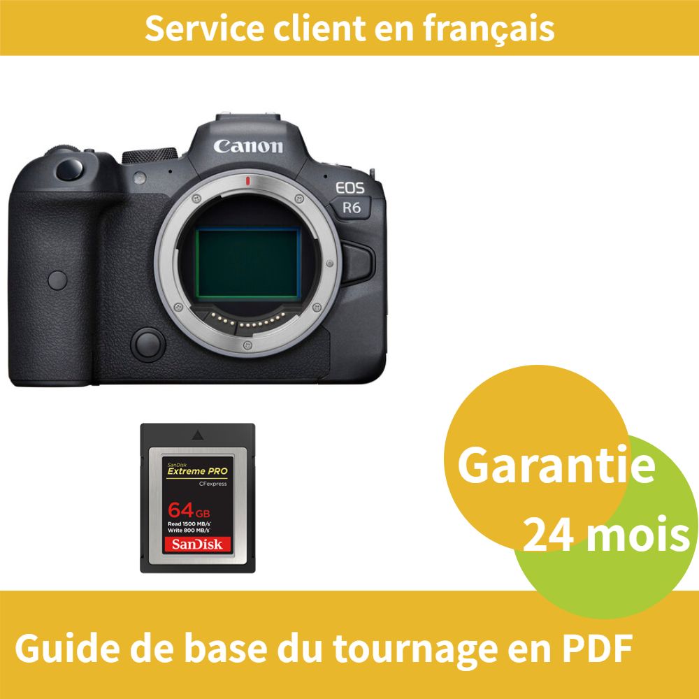 Canon EOS R6 Camera + SanDisk 64GB Extreme SD Card (PRO CFexpress Type B)
