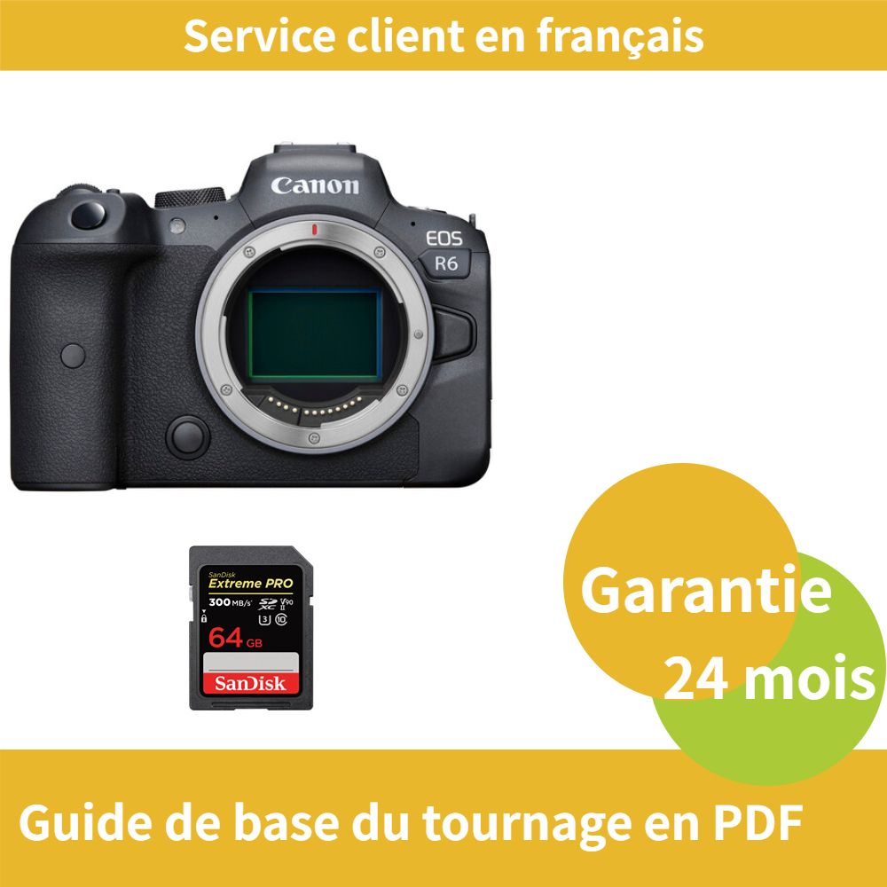 Canon EOS R6 Camera + SanDisk 64GB Extreme PRO SDXC UHS-II Card