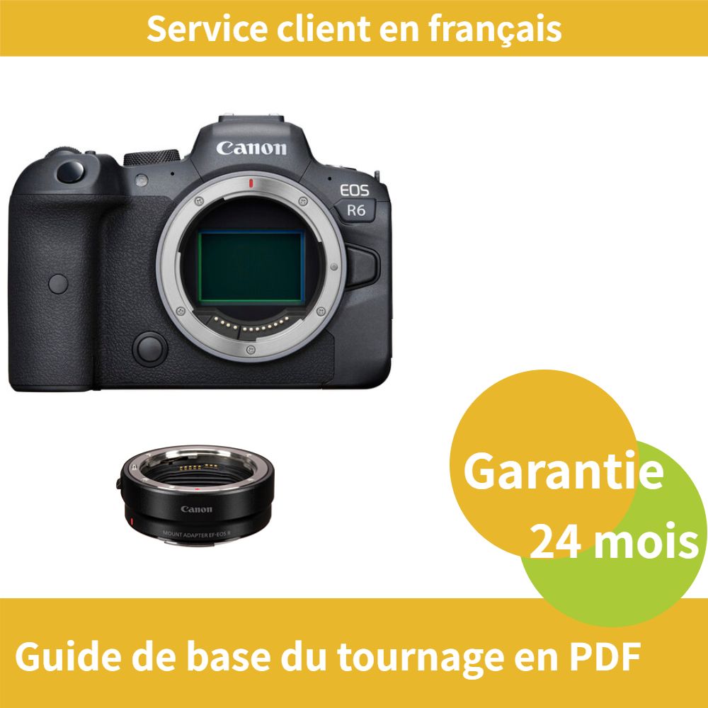 Appareil photo Canon EOS R6 avec bague d'adaptation EF - EOS R