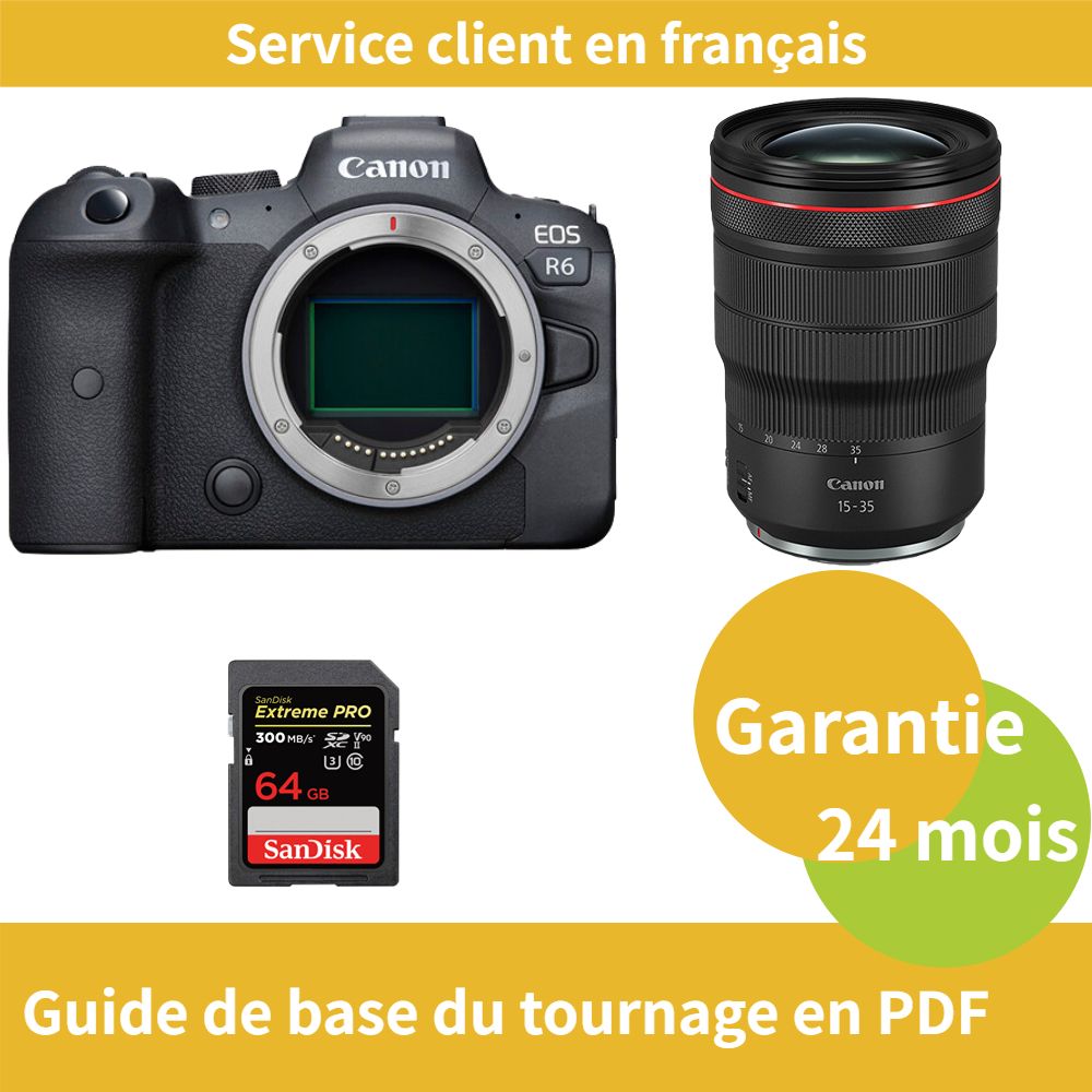 Canon EOS R6 Camera Kit with RF 15-35mm f/2.8L IS USM Lens and SanDisk 64GB Extreme PRO SDXC UHS-II Card