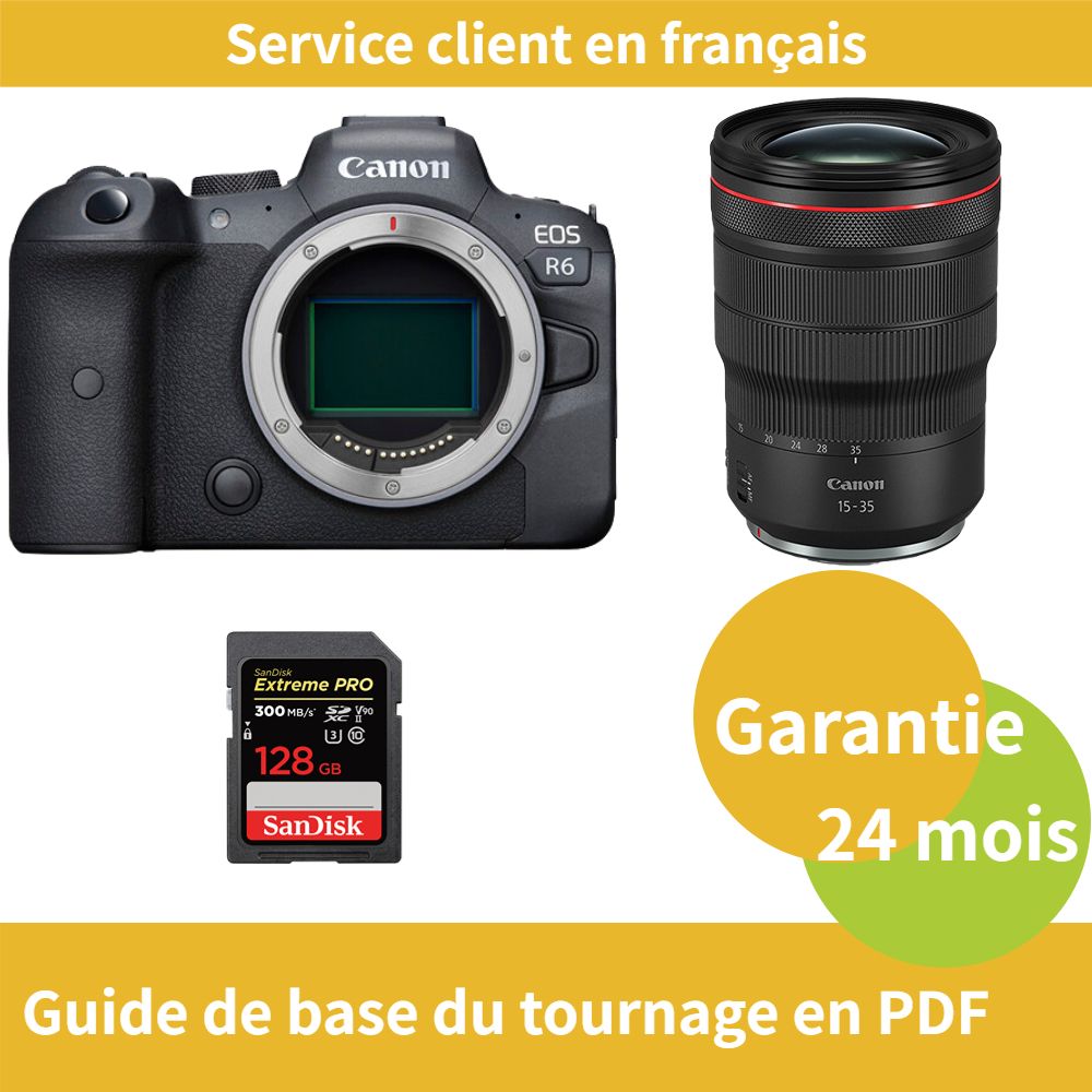 Canon EOS R6 Camera Kit with RF 15-35mm f/2.8L IS USM Lens and SanDisk 128GB Extreme PRO SDXC UHS-II Card