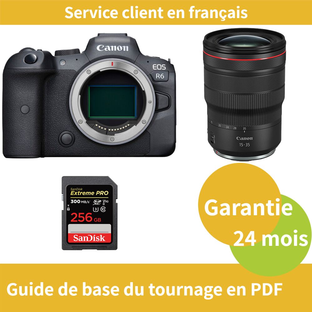 Canon EOS R6 Camera Kit with RF 15-35mm f/2.8 L IS USM Lens and SanDisk 256GB Extreme PRO SDXC UHS-II Card