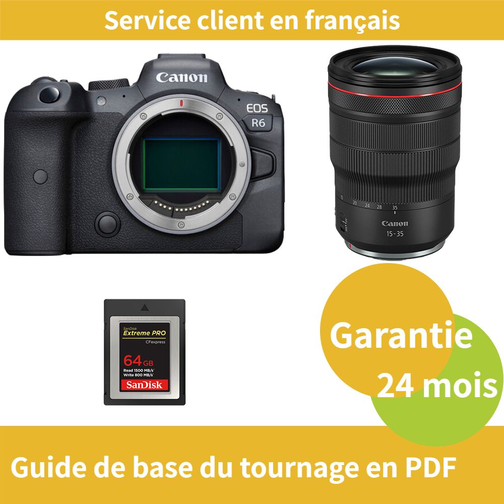 Canon EOS R6 Camera Kit with RF 15-35mm f/2.8 L IS USM Lens and SanDisk 64GB Extreme SD Card (PRO CFexpress Type B)