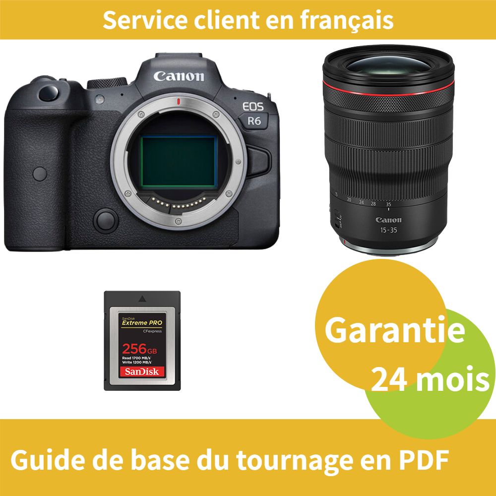Canon EOS R6 Camera Kit with RF 15-35mm f/2.8L IS USM Lens and SanDisk 256GB Extreme SD Card (Type B)