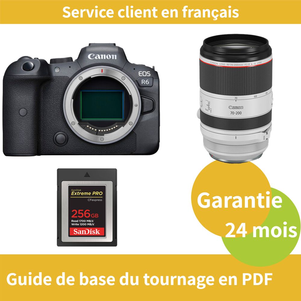Canon EOS R6 Camera Kit with RF 70-200mm f/2.8L IS USM Lens and SanDisk 256GB Extreme SD Card (PRO CFexpress Type B)