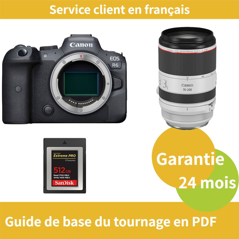 Canon EOS R6 Camera Kit with RF 70-200mm f/2.8L IS USM Lens and SanDisk 512GB Extreme SD Card (Type B)