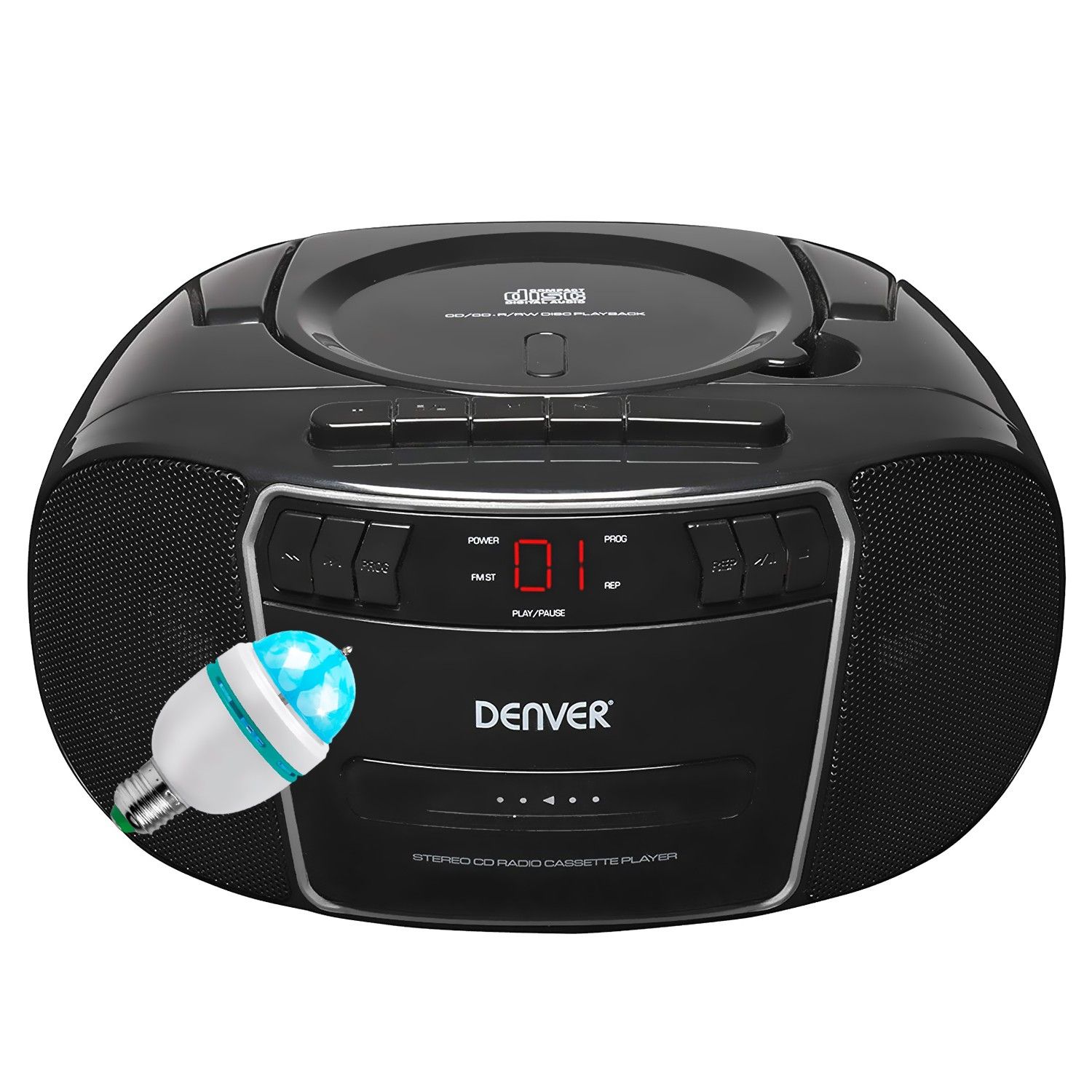 Reproductor de CD portátil Denver Electronics TCP-40, Negro