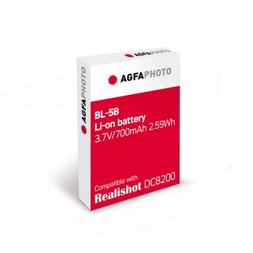 Batería AGFA Photo BL-5B de Ion de Litio para cámara compacta DC8200 - Negro