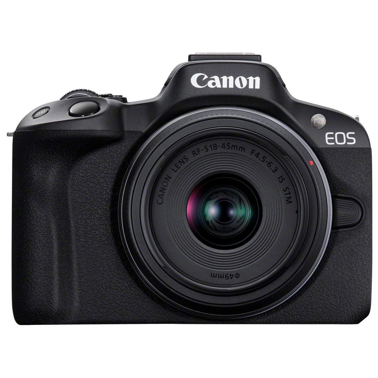Canon EOS R50 - Digital Camera - Mirrorless - 24.2 MP - APS-C - 4K/30fps - 2.5x Optical Zoom RF-S 18-45mm F4.5-6.3 IS STM Lens, 55-210mm F5-7.1 IS STM