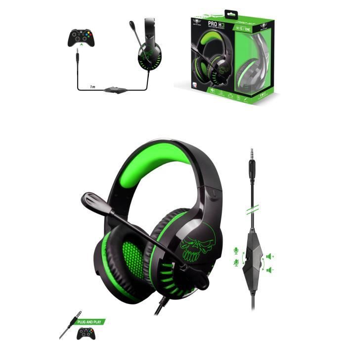 Casque de jeu Spirit of Gamer Pro - Stéréo 2.0 - Microphone flexible - Compatible avec Xbox One/S