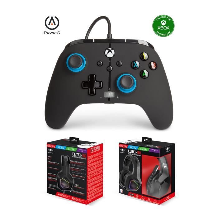 Controlador de juego POWER A GAMING PRO GAMER EH50BK LED RGB para Xbox Series X/S, PS5, PS4 y Xbox One S/X