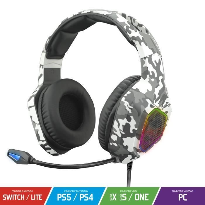 Spirit of Gamer Elite-H50 RGB Gaming Headset - Artic Edition (Stereo, Wired, PS5/PC/Xbox Compatible)