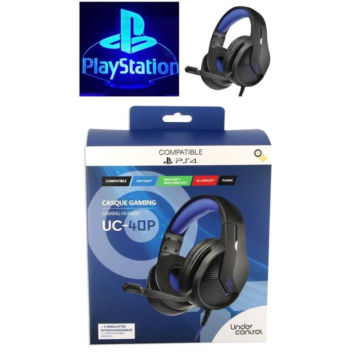 Under Control Gamer Headset - Pro-UC-40P - Blue - PS4 Compatible - 2.0 Stereo Sound - 50mm Speakers