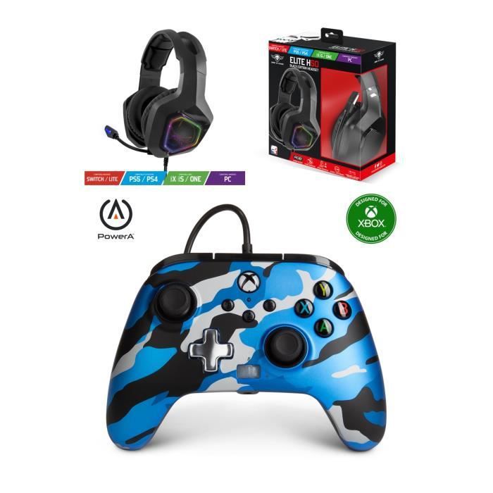 POWER A Gaming Headset - Pro Gamer EH50BK - RGB - Wired - Compatible with PS4/Xbox/PC