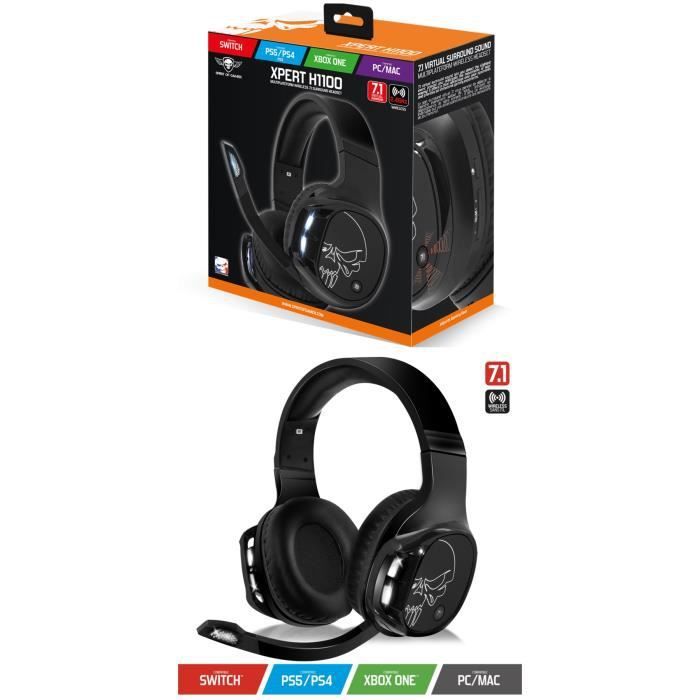 Auricular de juego Spirit of Gamer - Pro Gamer con sonido envolvente 7.1, LED y cuero sintético - Batería de 12 horas