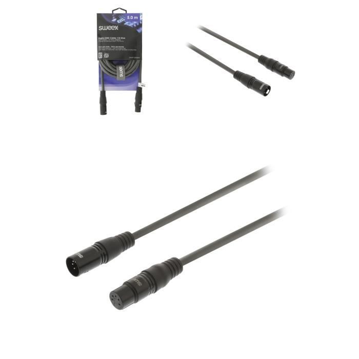 Sweex XLR 5-Pin Audio Cable - 5m - Nickel Plated Connectors
