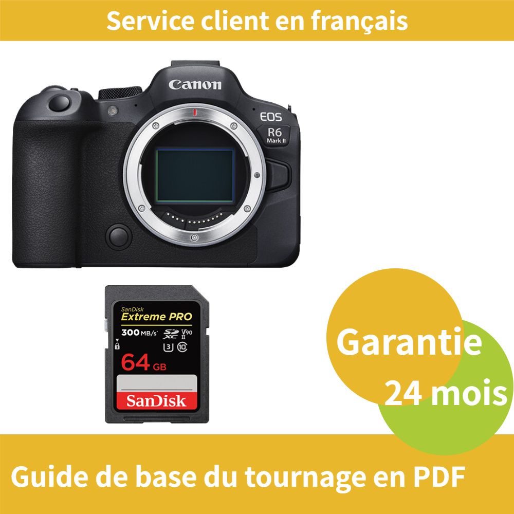 Canon EOS R6 Mark II Camera with SanDisk 64GB Extreme PRO SDXC UHS-II Card
