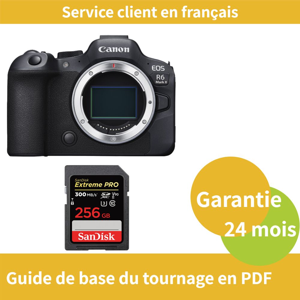 Canon EOS R6 Mark II Camera + SanDisk 256GB Extreme PRO SDXC UHS-II Card
