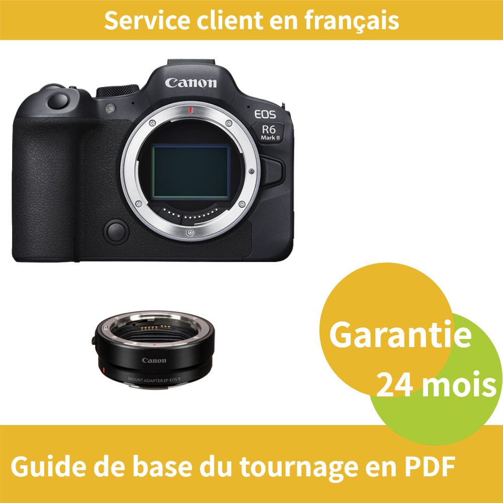 Cámara Canon EOS R6 Mark II con adaptador EF a EOS R