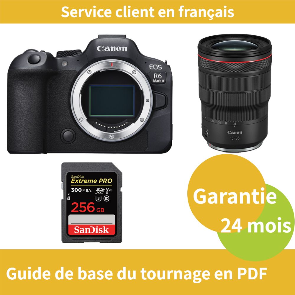 Canon EOS R6 Mark II Camera Kit + RF 15-35mm f/2.8 L IS USM Lens + 256GB SanDisk Extreme PRO SDXC UHS-II Card